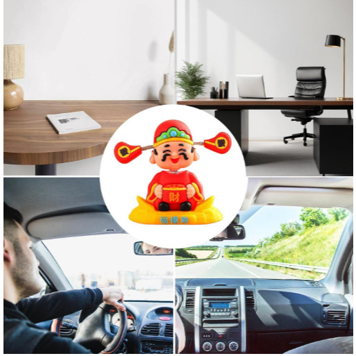 Nodding God Of Wealth Figure - God Of Wealth Moving Decor Car Dashboard Dancing Toy Bonsai Doll Decor (3186L) - Image 5