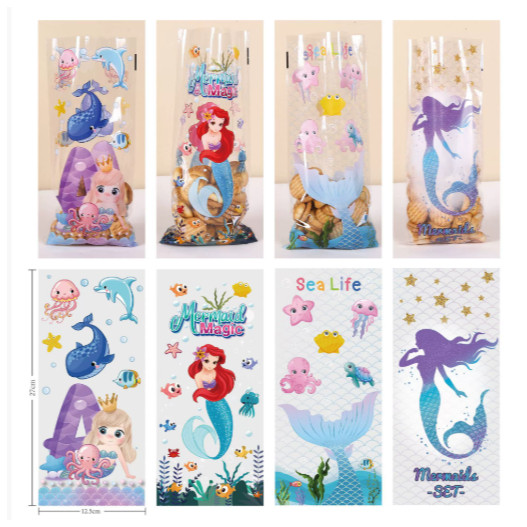 50pcs Cute candy Cellophane Bags Birthday Party Favors gift Bags for Candy Cookies treat pack bag baby girl boy (3197L) - Image 5
