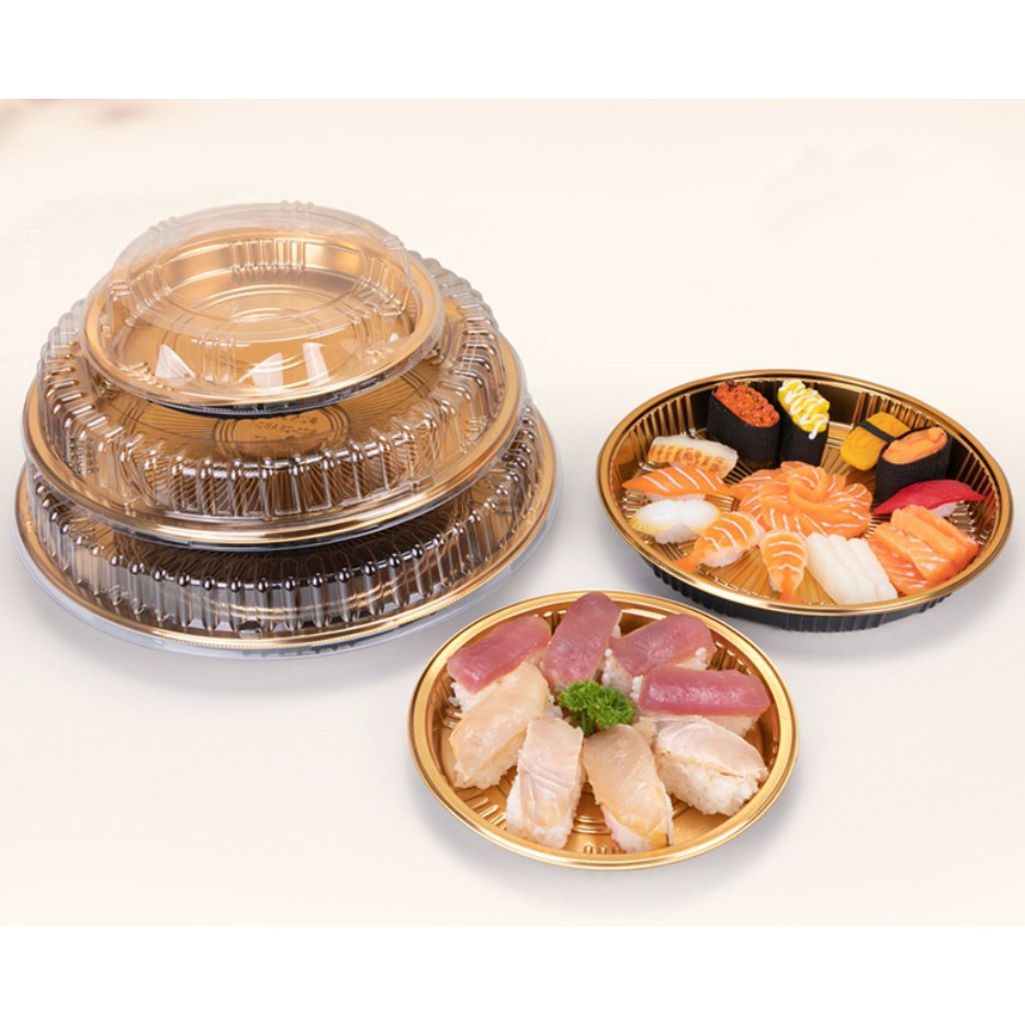 Disposable Fruit Snack Platter Environmentally Friendly Plastic PET Material Commercial Sushi Dish Sashimi (4042L)