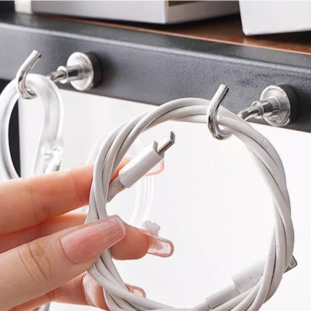 2pc Magnet Hook Wall Hanging Hooks Suction Cup Hook Swivel Hooks Cabinet Hooks Multi-Functional Hooks Door Hook (3214L) - Image 2