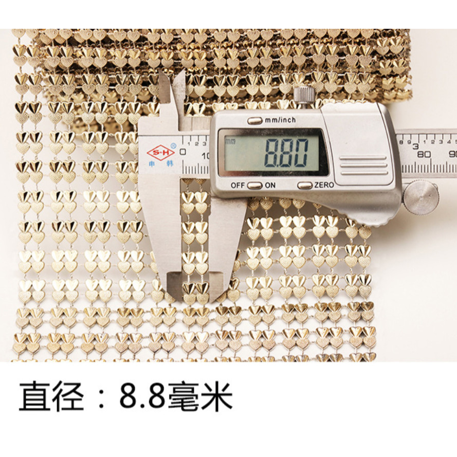 1yard 13 level Heart mesh Wrap Gold Silver Mesh Roll Tape Tulle Crystal Ribbon wedding cake decoration(620L) - Image 3