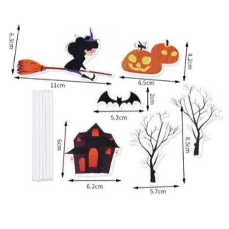 Halloween Cake Topper Happy Halloween Cake Topper Decorative Sign Party Decoration Supplies Cake Decorating (1342L) - Image 9