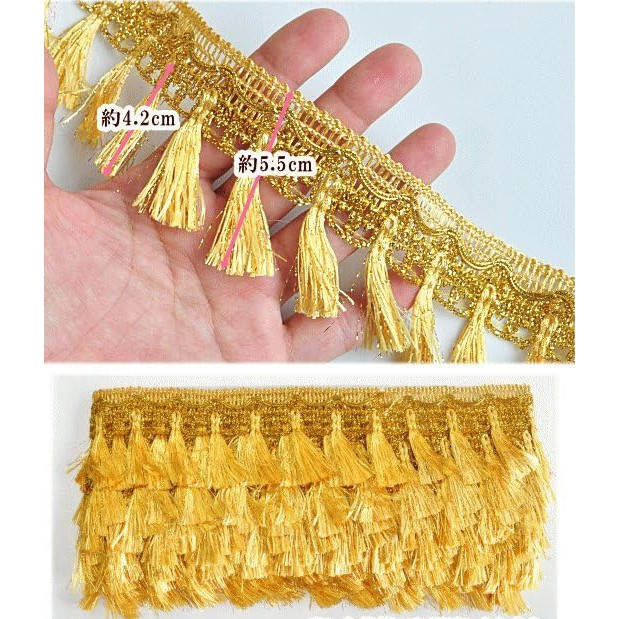1yard 3.8/5.5cm European and American style small row to be mixed color tablecloth curtain row to fringed 欧美金银丝花边(2674L) - Image 9