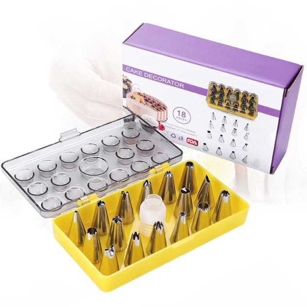 18/25pc Pastry Socket Cake Nozzles for Confectionery Professional Set Icing Cream Piping Tips Cookies Cupcake Dec(2450L) - Image 2