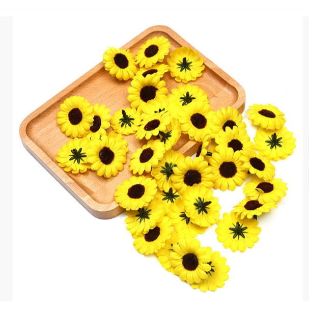25pcs Lifelike Artificial Plastic Sunflower Heads Home Party Decorations Props (Yellow) (858L) - Image 4