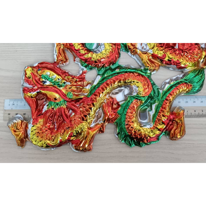 Plastic gold-plated dragon and phoenix pair, vacuum-formed colorful dragon and phoenix 塑料镀金对龙对凤 (4026L) - Image 7