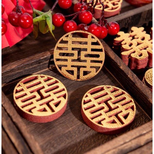 30pcs/pack Mini Marriage Stickers Traditional Chinese Wedding Decorations Fruit Plate Xiao Xi Zi Room Throwing(1913L) - Image 10