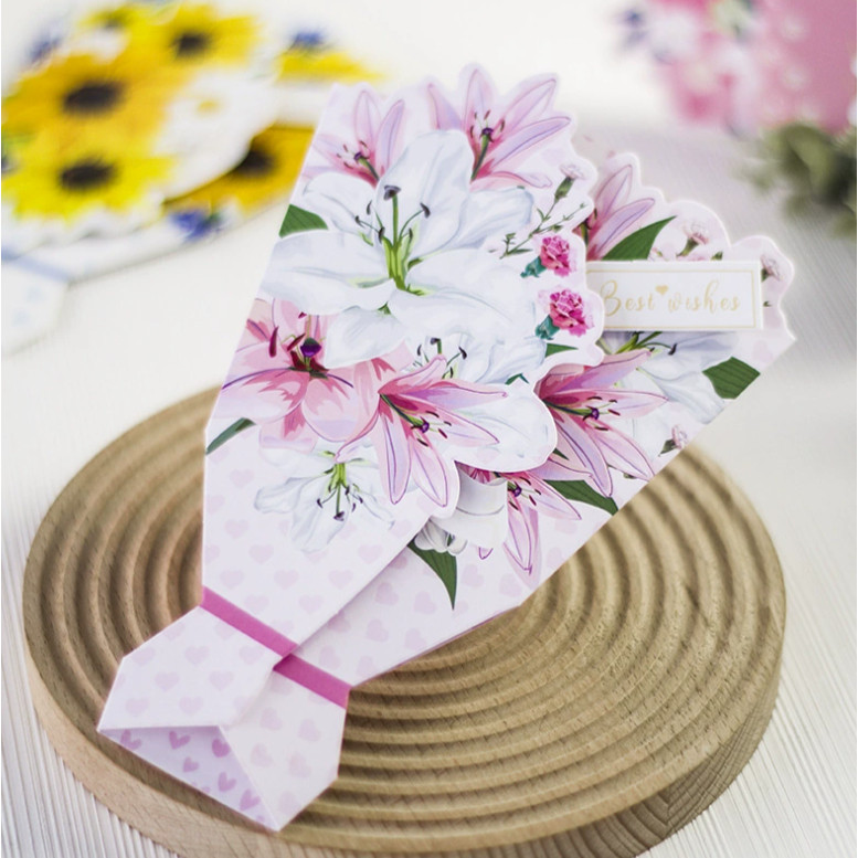 1pc Creative Festival Greeting Card Thank You Teacher Days Gratitude Blessing Card Gift Message Card花束鲜花贺卡(2404L) - Image 11