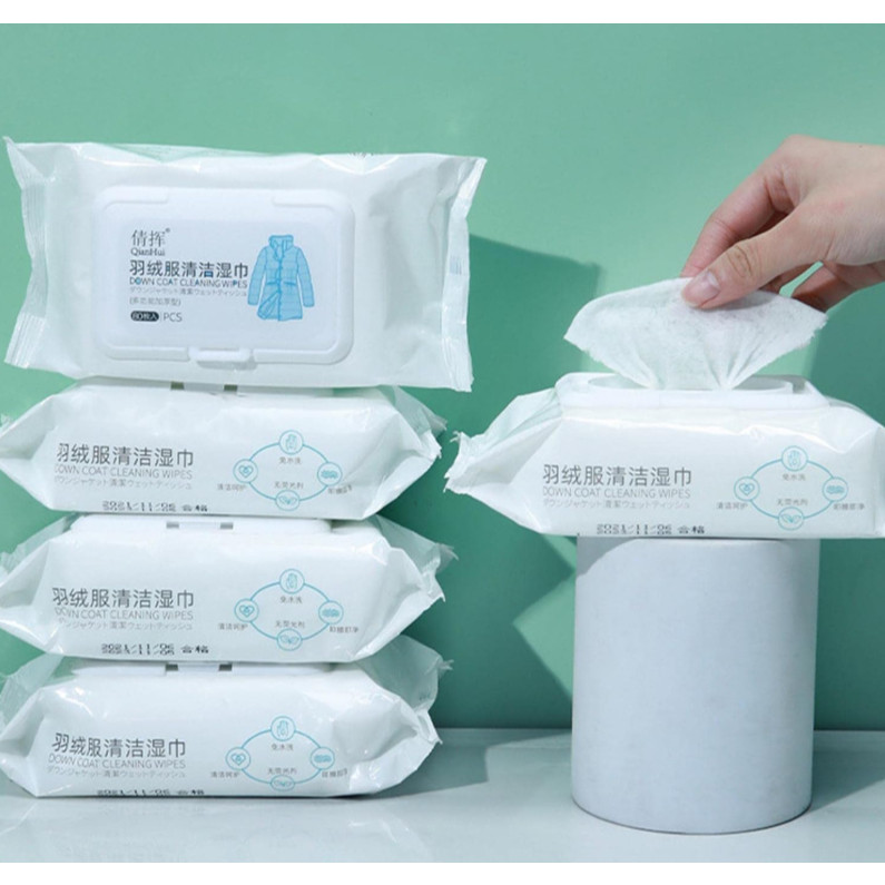 80pc/pack Down Wear Detergent | Down Cleaner Wash and Care Wipes,Wash-Free Cleaning for Bedding, Clothing(3207L) - Image 2