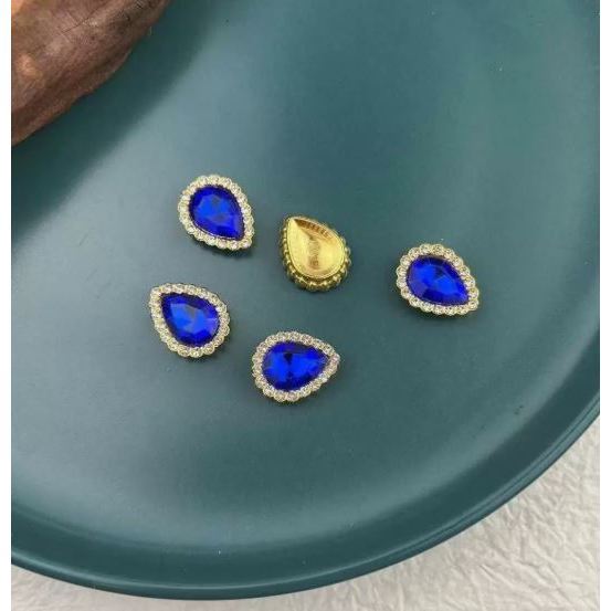 5pcs Water Drop Claw Rhinestones Gold or Silver Back for DIY Wedding Dress Shoes Decoration Accessories (3242L) - Image 9