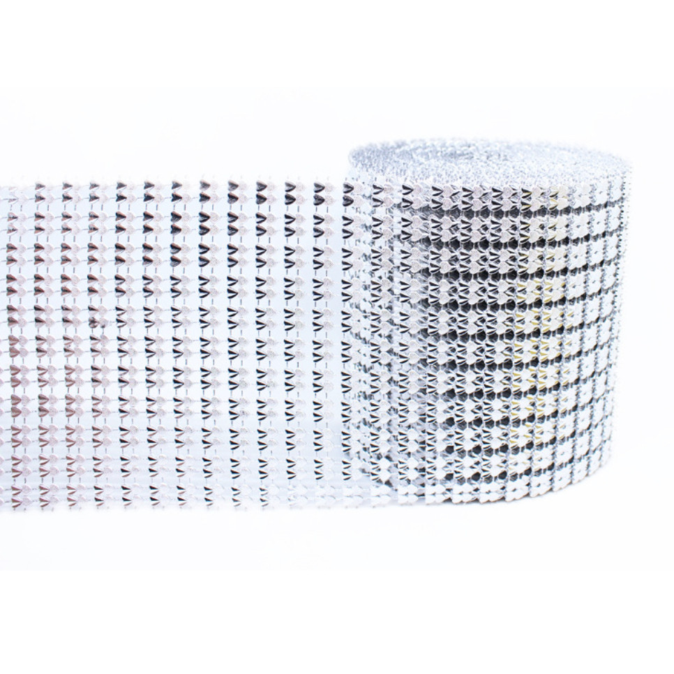 1yard 13 level Heart mesh Wrap Gold Silver Mesh Roll Tape Tulle Crystal Ribbon wedding cake decoration(620L) - Image 4