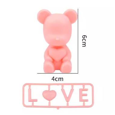 Cute Glowing Balloon Pink Gold Bear Love Cake Topper Valentine's Day Gift Baby Birthday Baking Dessert Decor(2009L) - Image 16