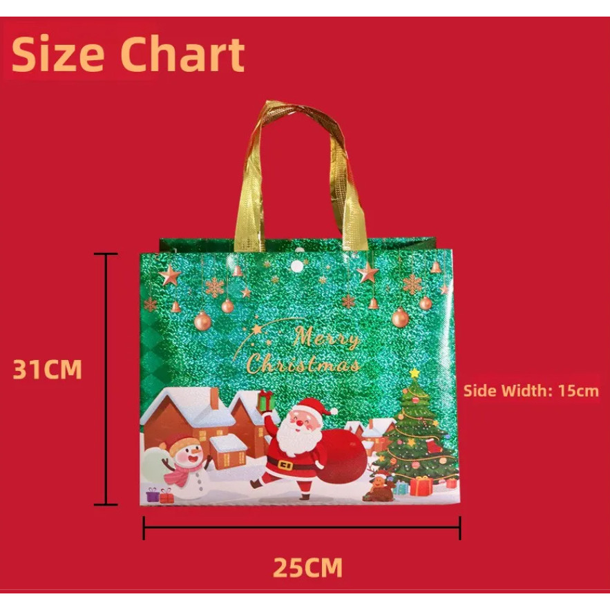 Christmas Pressed Non-woven Laminated Handheld Bags (4022L) - Image 2