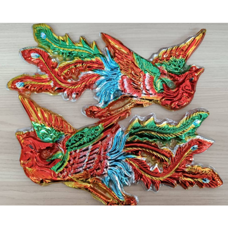 Plastic gold-plated dragon and phoenix pair, vacuum-formed colorful dragon and phoenix 塑料镀金对龙对凤 (4026L) - Image 11