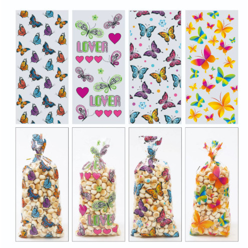 50pcs Cute candy Cellophane Bags Birthday Party Favors gift Bags for Candy Cookies treat pack bag baby girl boy (3197L) - Image 7