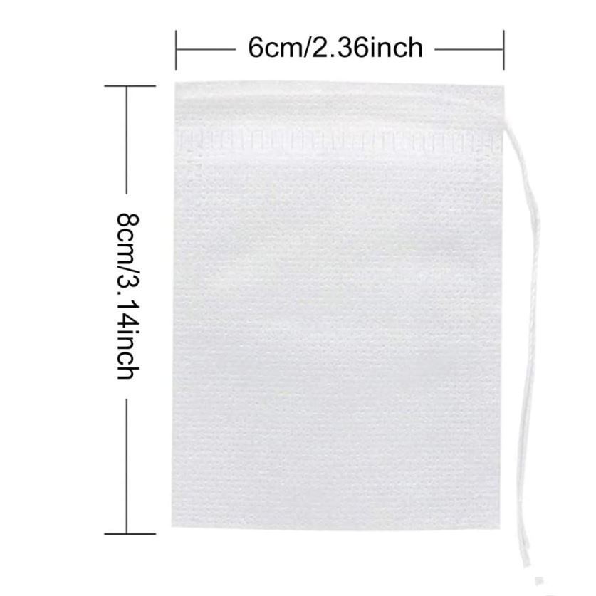 100Pcs Tea Filter Bags, Disposable Tea Bags Drawstring Empty Tea Infuser Seal Filter Tea Bags for Loose Leaf Tea (3202L) - Image 9