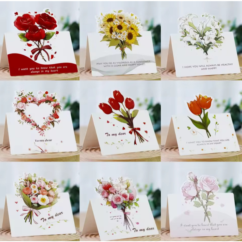 3D Floral Greeting Cards for Wedding, Valentine‘s, Thanksgiving, Teacher‘s, Father’s & Mother 花束小卡片(4043L)