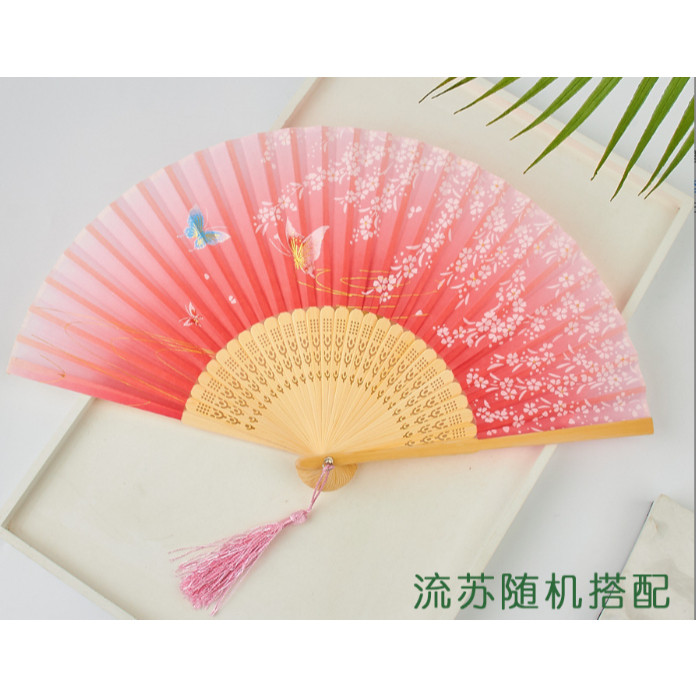 Classical Plastic Folding Fan Chinese Style Retro Hand Held Fan Floral Dance Performances Custom Fan Wedding (2839L) - Image 11