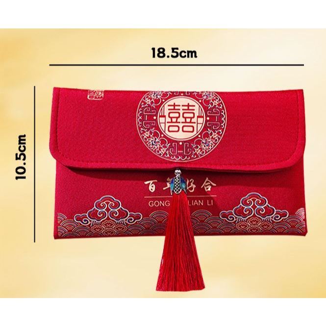 Chinese Wedding Red Envelopes with Pendant Spring Festival Red Pocket Lucky Money Hong Bao Card Envelope Wedding (3223L) - Image 7