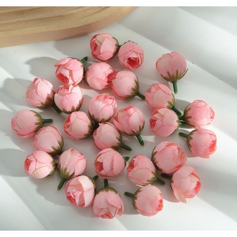 5pcs Mini Tea Bud 2cm Artificial Rose DIY Production Wrist Flower Material Accessories Straw Hat Hair Card Decor(3240L) - Image 5
