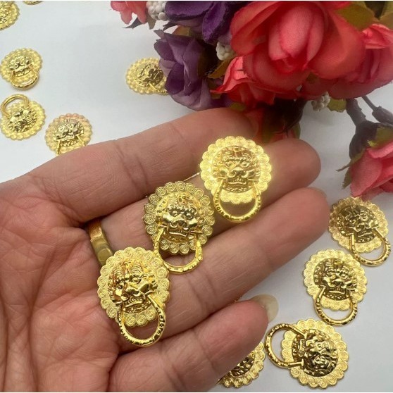 Gold and silver vault door springs, lion head handles, small pull rings, door and window 金银财库门弹簧狮子头拉手小拉环门窗配件 (4029L) - Image 3