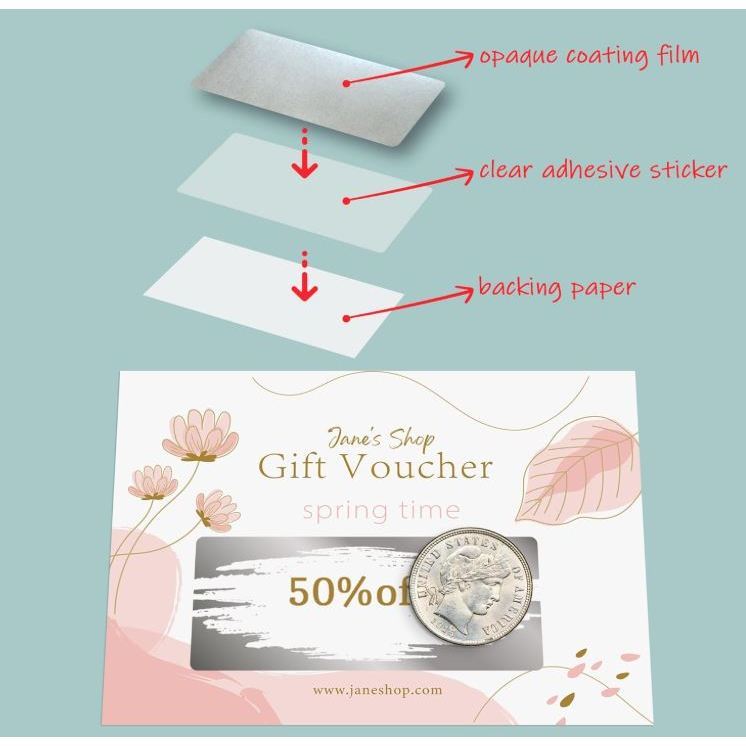 Rectangle Scratch Off Stickers–DIY Stickers for Gender Reveal DIY Lottery| Reward Programs | Scratch Tickets(3184L) - Image 2