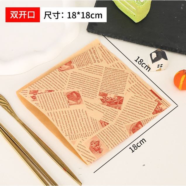 20pcs Triangle Paper Bag for Food Wrapping Disposable Burger Sandwich Bread Greaseproof Paper Bag No Need to Fold(3200L) - Image 7