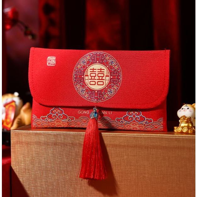 Chinese Wedding Red Envelopes with Pendant Spring Festival Red Pocket Lucky Money Hong Bao Card Envelope Wedding (3223L) - Image 9