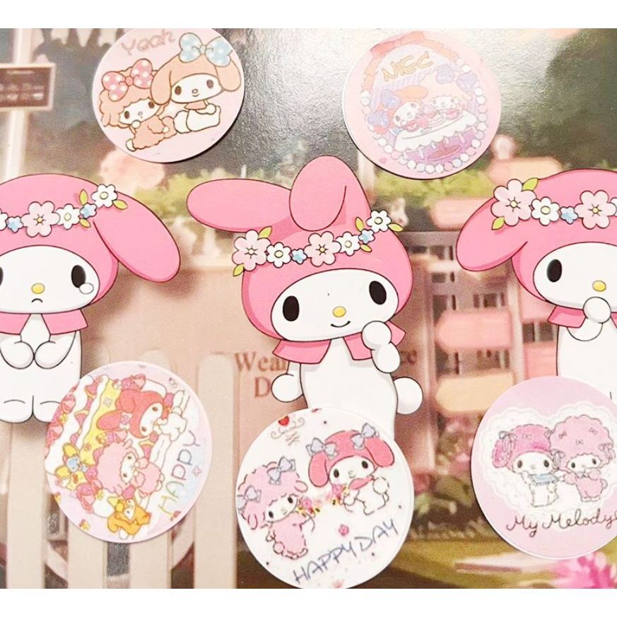 500Pcs Cartoon Sanrio Hello Kitty Melody Kuromi Cinnamoroll Sticker Rolls for Water Bottles Cup Laptop Phone(3230L) - Image 2