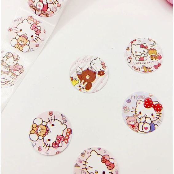500Pcs Cartoon Sanrio Hello Kitty Melody Kuromi Cinnamoroll Sticker Rolls for Water Bottles Cup Laptop Phone(3230L) - Image 7