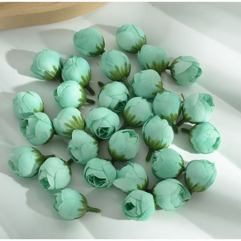 5pcs Mini Tea Bud 2cm Artificial Rose DIY Production Wrist Flower Material Accessories Straw Hat Hair Card Decor(3240L) - Image 7