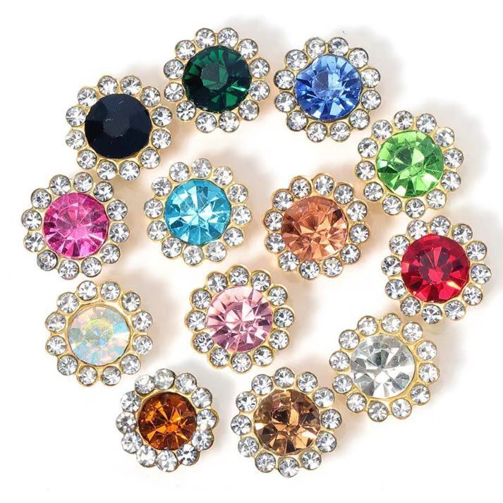 5pcs 10mm Flower Rhinestones Beads Jewelry Making Silver Gold Claw Flatback Crystal Cabochon Sew On Hair Clip (3241L) - Image 4