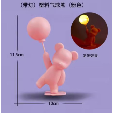 Cute Glowing Balloon Pink Gold Bear Love Cake Topper Valentine's Day Gift Baby Birthday Baking Dessert Decor(2009L) - Image 8