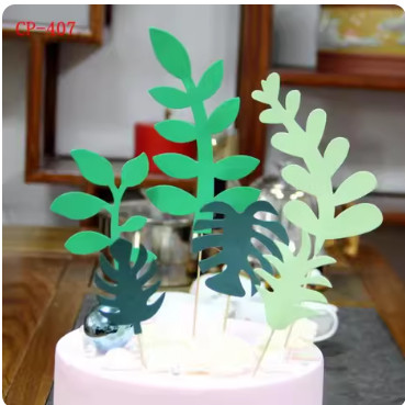 Cyuan Felt Green Trees Cake Toppers Woodland Jungle Party Happy Birthday ChildrenPartyBabyShowerBoyCakeDecoration(1145L) - Image 12