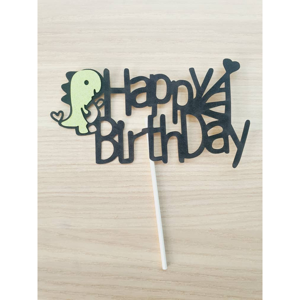 Dinosaur Theme Paper Birthday Cake Toppers Green Cute Dinosaur Baby Cake ToppersForBoysBirthdayCupcakeDecorations(1308L) - Image 8