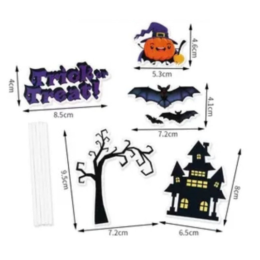 Halloween Cake Topper Happy Halloween Cake Topper Decorative Sign Party Decoration Supplies Cake Decorating (1342L) - Image 12