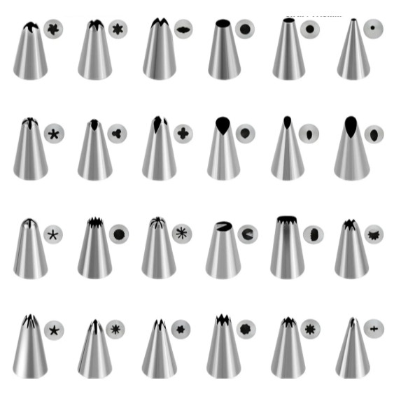 18/25pc Pastry Socket Cake Nozzles for Confectionery Professional Set Icing Cream Piping Tips Cookies Cupcake Dec(2450L) - Image 5
