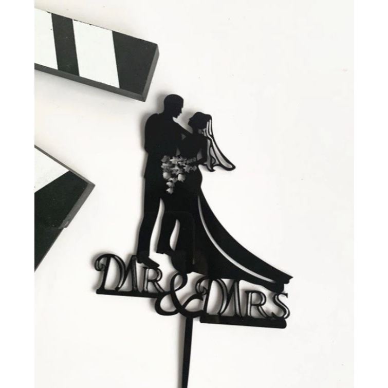 Wedding Acrylic Cake Topper Mr Mrs Wedding Decorations Acrylic Gold Cake Toppers Marriage Party Supplies (414L) - Image 20