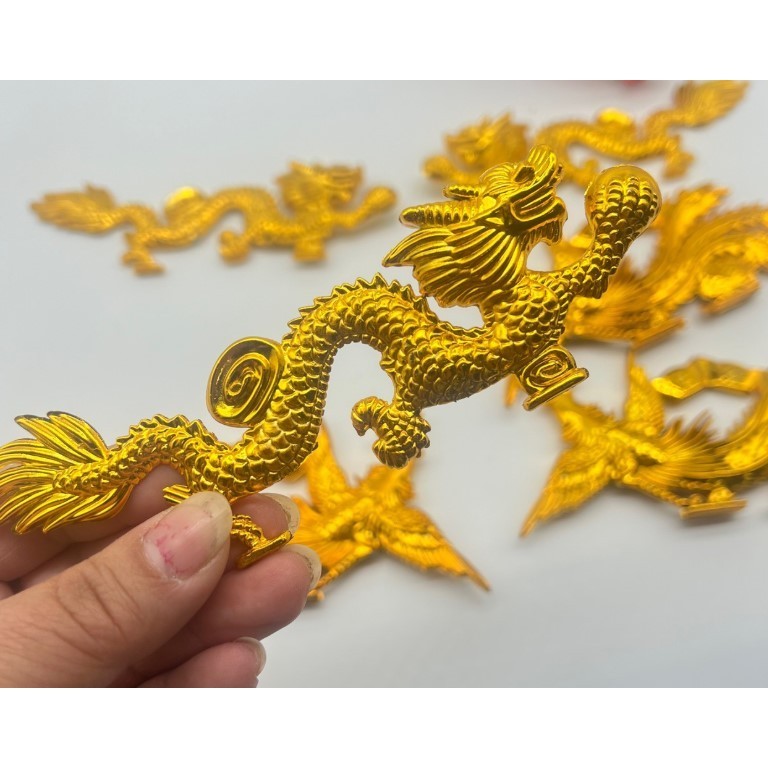Plastic Golden Dragon and Phoenix Double-Sided 3D Ornament 塑料金龙凤凰双面立体摆件 (4032L) - Image 10