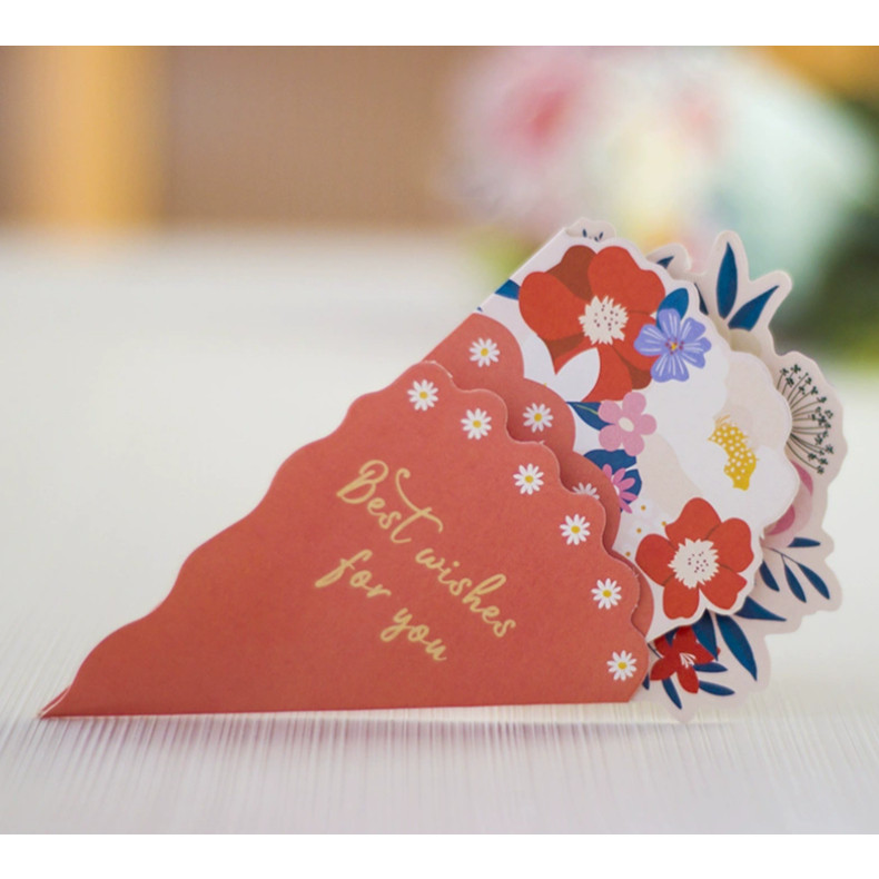 1pc Creative Festival Greeting Card Thank You Teacher Days Gratitude Blessing Card Gift Message Card花束鲜花贺卡(2404L) - Image 10