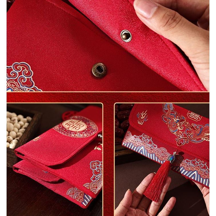 Chinese Wedding Red Envelopes with Pendant Spring Festival Red Pocket Lucky Money Hong Bao Card Envelope Wedding (3223L) - Image 6