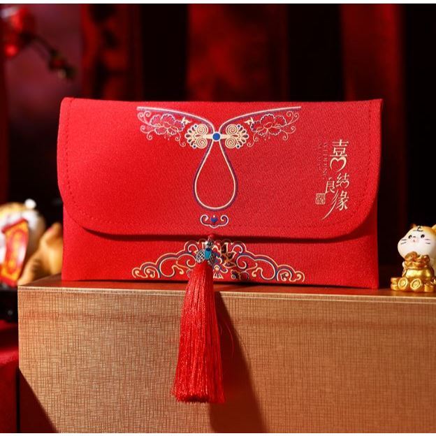 Chinese Wedding Red Envelopes with Pendant Spring Festival Red Pocket Lucky Money Hong Bao Card Envelope Wedding (3223L) - Image 13