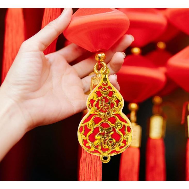 Red Gourd Ornaments for Chinese Year Spring Decor Lucky Hanging Pendants to Create Festive Atmosphere (3249L)