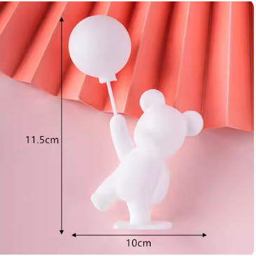 Cute Glowing Balloon Pink Gold Bear Love Cake Topper Valentine's Day Gift Baby Birthday Baking Dessert Decor(2009L) - Image 11