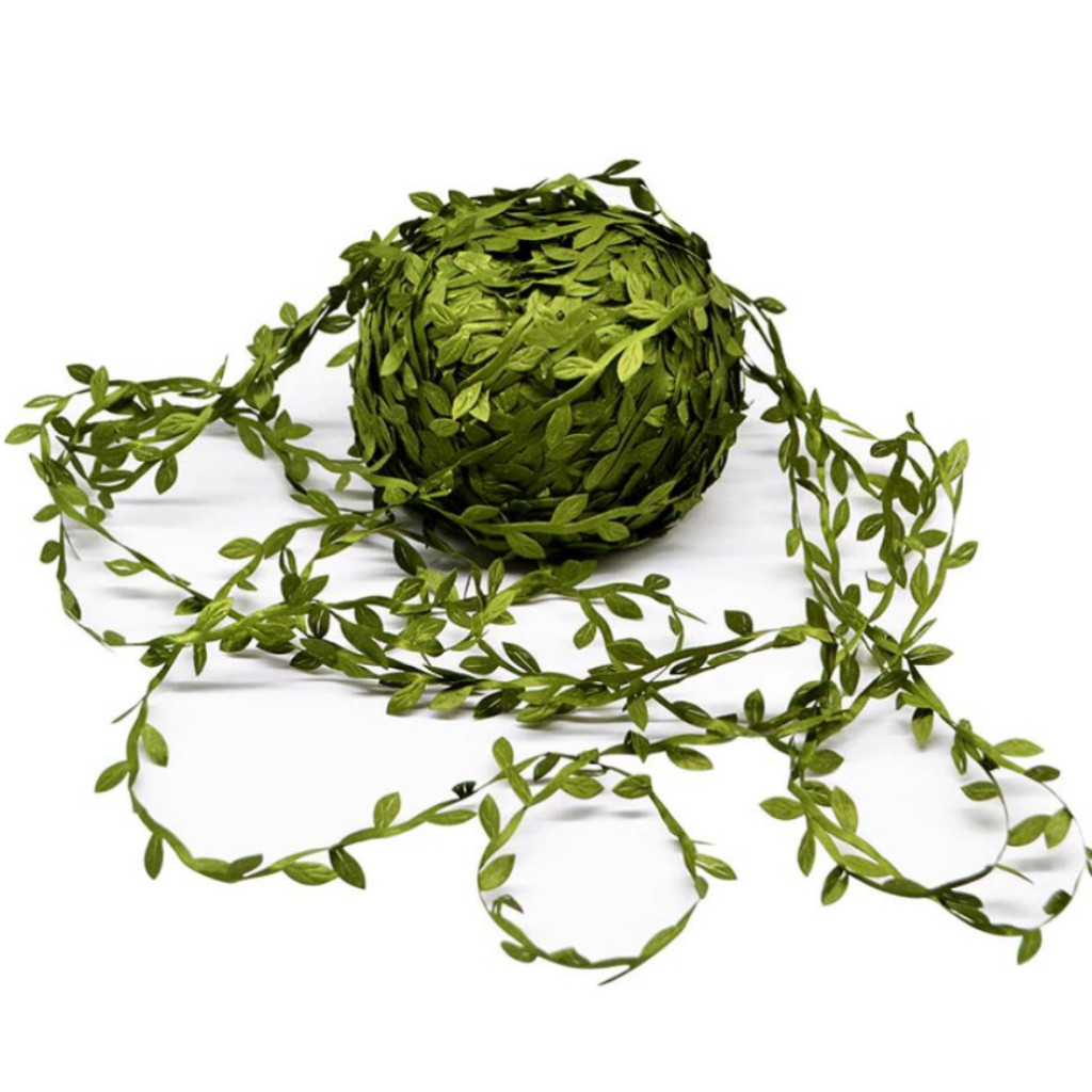 2yards Silk Leaf-Shaped Handmake Artificial green Leaves For Wedding Decoration DIY Wreath Gift Scrapbooking绿叶藤条树叶(851L) - Image 9