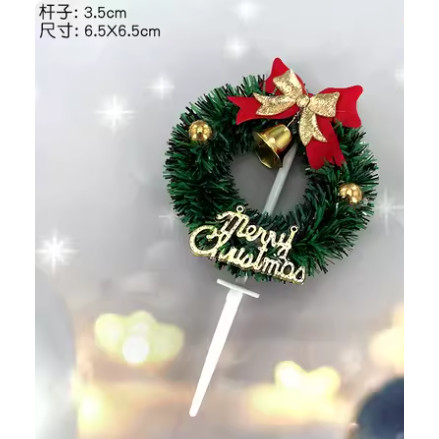 Merry Christmas Cake Topper Birthday Party Cake Insert Xmas Cakes Dessert Decor New Year Gift Christmas Tree(2037L) - Image 9