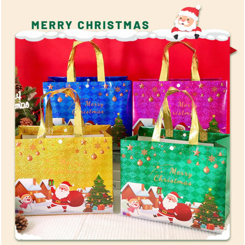 Christmas Pressed Non-woven Laminated Handheld Bags (4022L) - Image 6