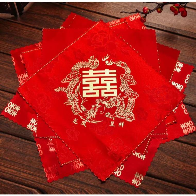 1pc Red Handkerchief Red Dragon for Chinese Wedding (3199L)