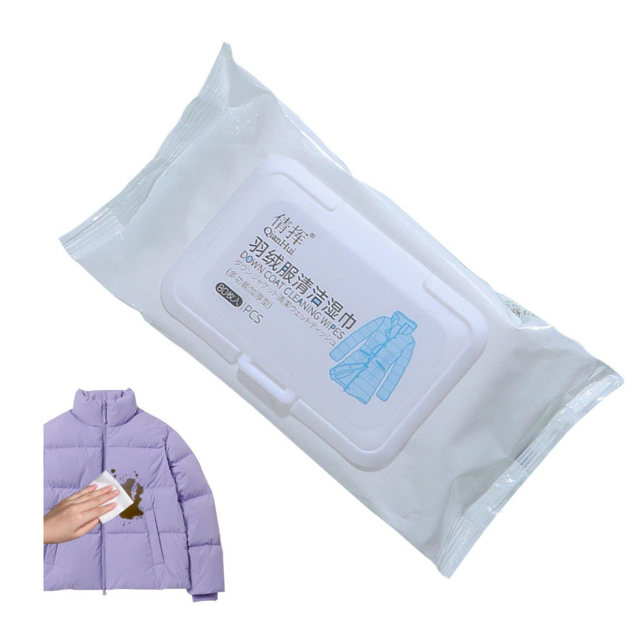 80pc/pack Down Wear Detergent | Down Cleaner Wash and Care Wipes,Wash-Free Cleaning for Bedding, Clothing(3207L)