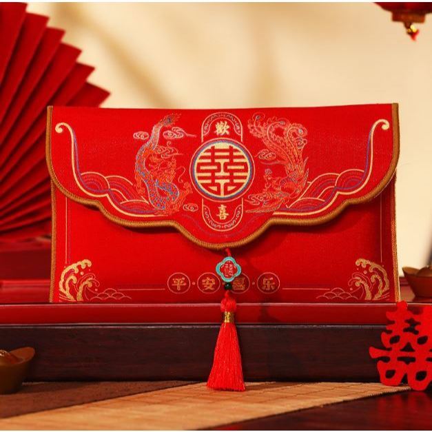 Chinese Wedding Red Envelopes with Pendant Spring Festival Red Pocket Lucky Money Hong Bao Card Envelope Wedding (3224L) - Image 10